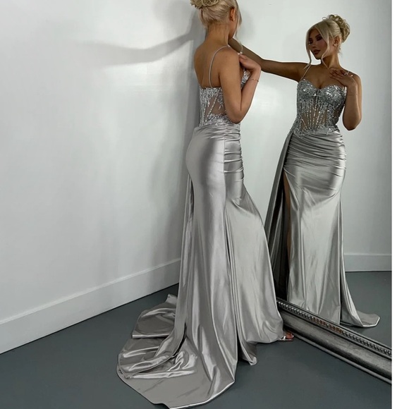 Algist Silver Prom Dress - Picture 2 of 4